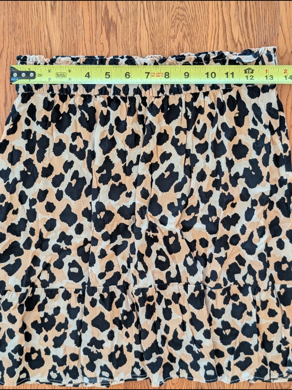 LOFT Leopard Patterned Black/Beige Animal Print Rayon Skirt - Picture 4 of 7